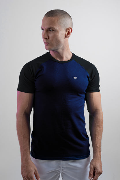 Camiseta Azul con Negro