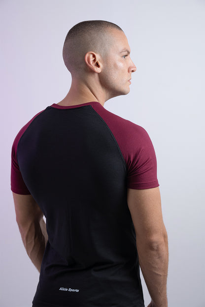 Camiseta Negra con Vinotinto